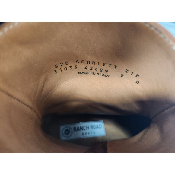 Ranch Road Boots Women's Sz. 9D Scarlett Zip Cognac Western Boots - Picture 12 of 12